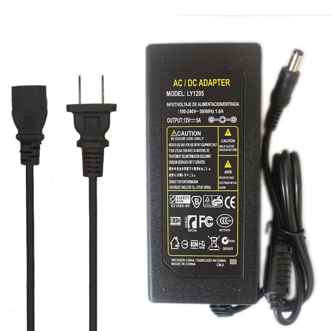 12v 5a Power Supply Adapter 60w Ac 100240v Convert To Dc 12 Volt 5 Amp 60 Watt T gallery