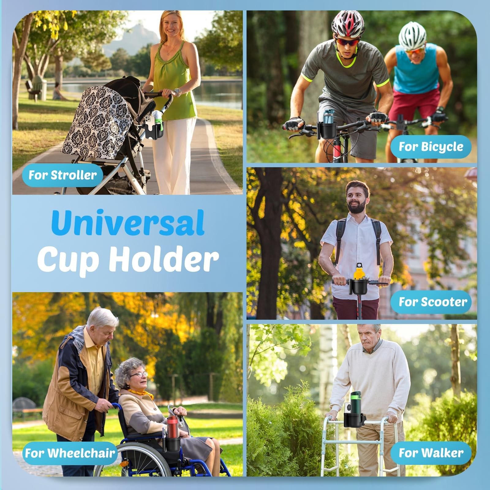 Cup Holder for Walker: Stroller 1 Count (Pack of 1), Black gallery