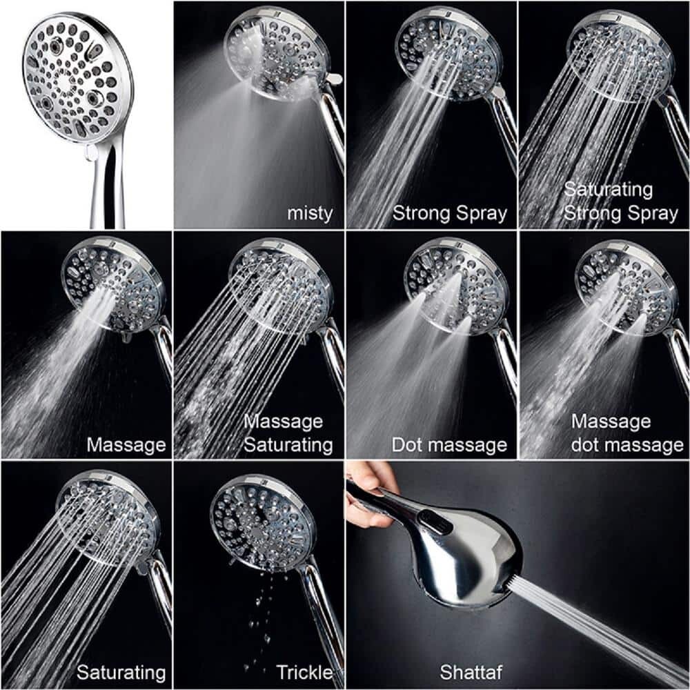 Filtered 10-spray 5 in. Wall Mount Dual Shower Head Handheld 1.8GPM MATTE BLACK gallery