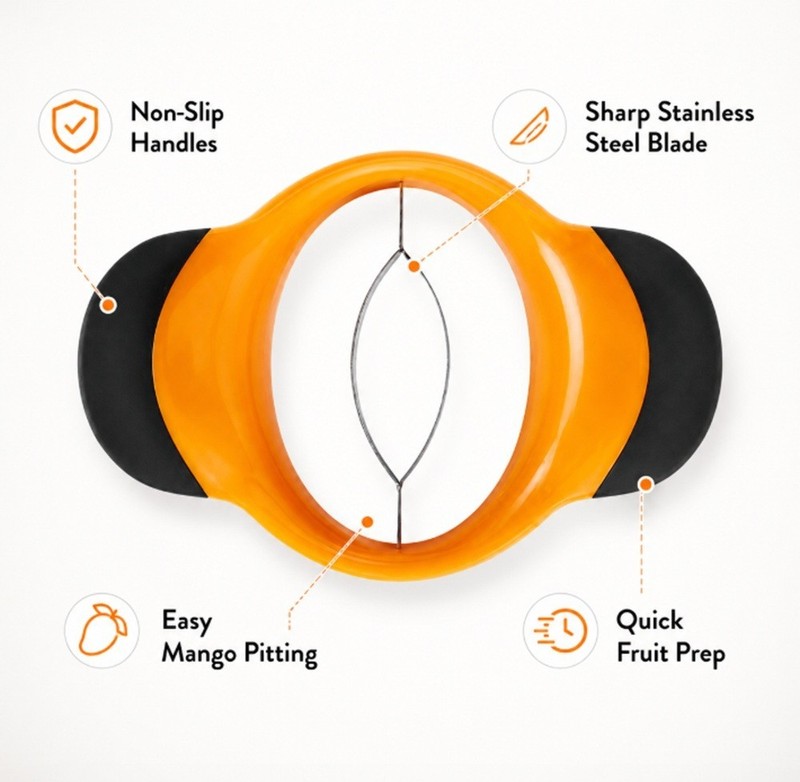 1-Pack Mango Slicer & Pitter –Ergonomic Mango Splitter with Non-Slip Rubber Grip gallery