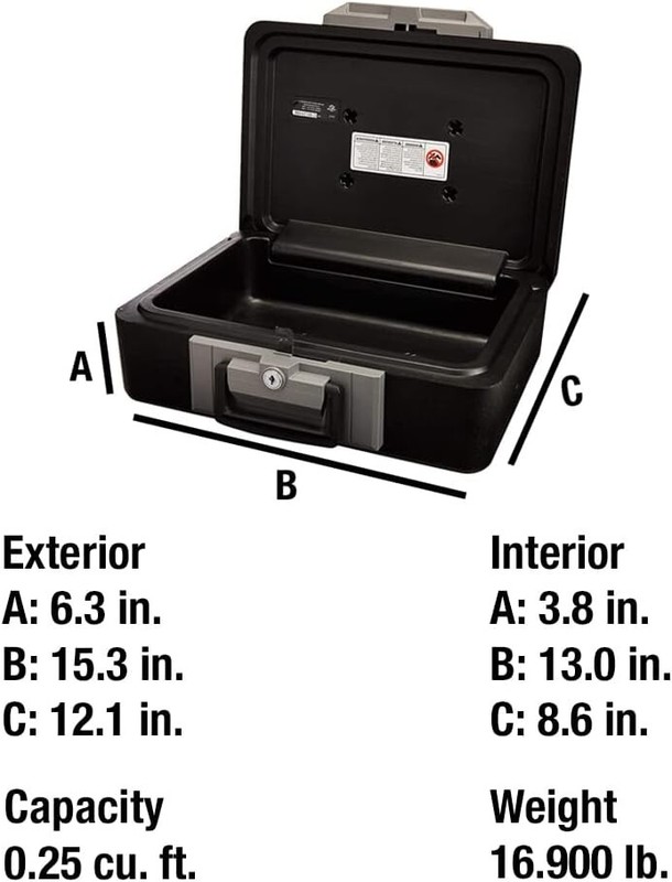 Classified Fireproof Safe Box with Key Lock - Secure Storage 6.3x15.3 Inches gallery