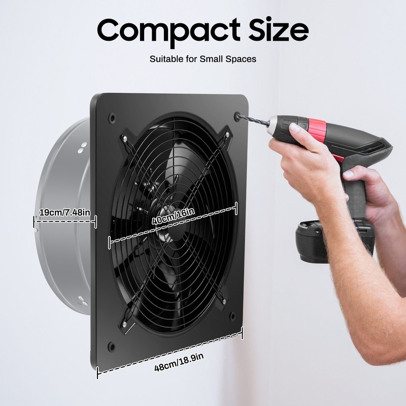 16 Inch Industrial Ventilation Extractor Axial Exhaust Air Blower Fan Commercial gallery