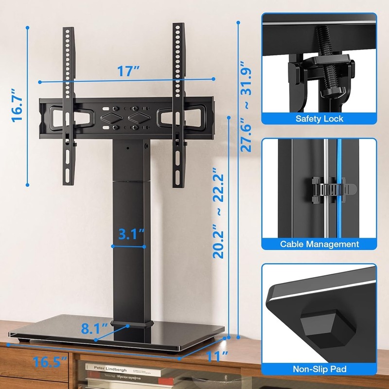 Height Adjustable Universal TV Stand for 32-75 Inch Screens - Swivel Design gallery