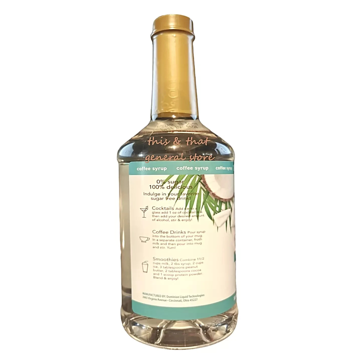 2 LITERS SUGAR FREE +FREE PUMP DISPENSER JOES COFFEE SYRUP TOASTED COCONUT gallery