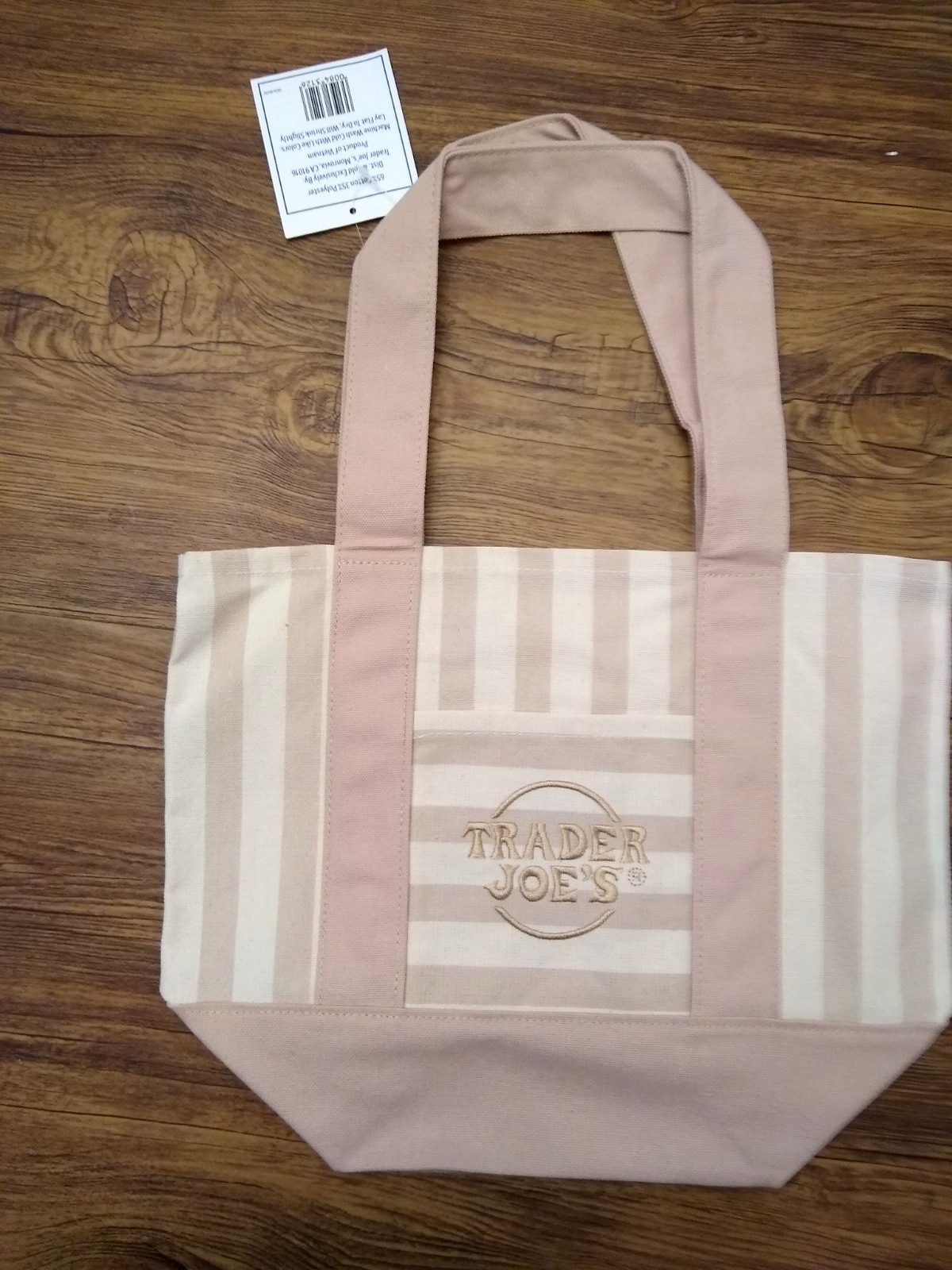 Trader Joe's Limited Striped Mini Canvas Tote Bag (2026) - TAN/WHITE gallery