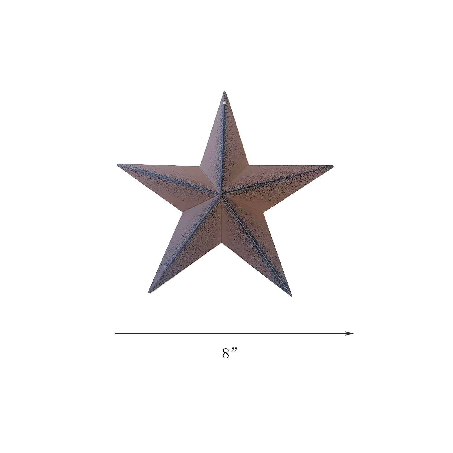 YUMBOR Rustic Metal 3D Barn Star Patriotic Wall Decoration 8"L x 8"W, Rust gallery