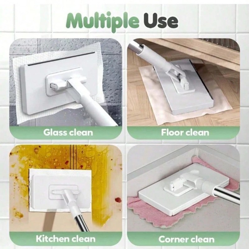 Mini Flat Mop with Long Handle Hands-Free Cloth Replacement Wall Window Cleaner gallery