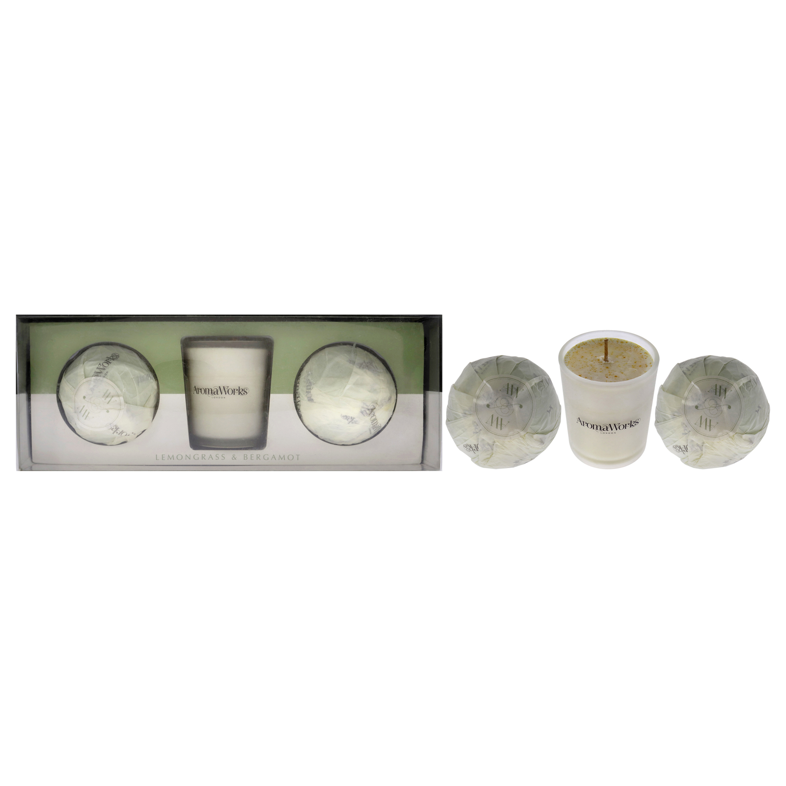 Light Candle Set Lemongrass and Bergamot by Aromaworks for Unisex 3 Pc 2.65 oz gallery