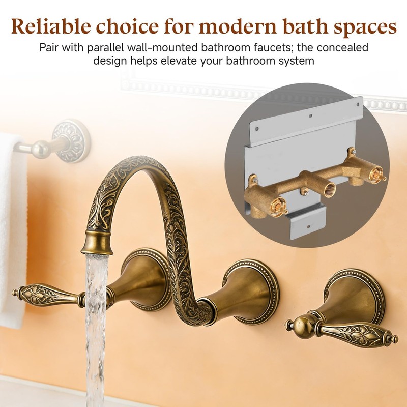 Two-Handle Wall-Mount Bath Faucet Valve Repalce for 20716-K-NA 1/2-14 NPT Inlet gallery