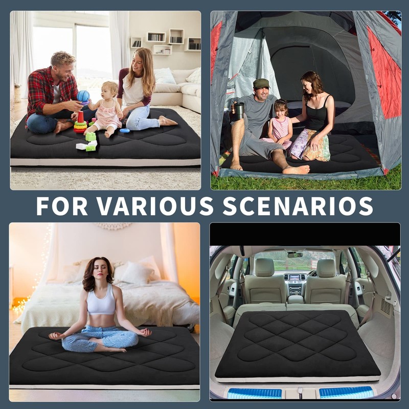 Extra Thick Japanese Sleeping Floor Mattress Foldable Roll Up Futon Tatami Mat gallery