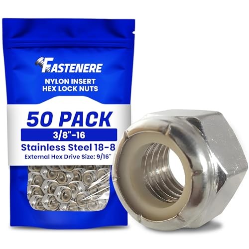 Nylon Insert Hex Lock Nuts - 3/8"- 16 (50-Pack) Stainless 3/8-16 (50 Pack) gallery