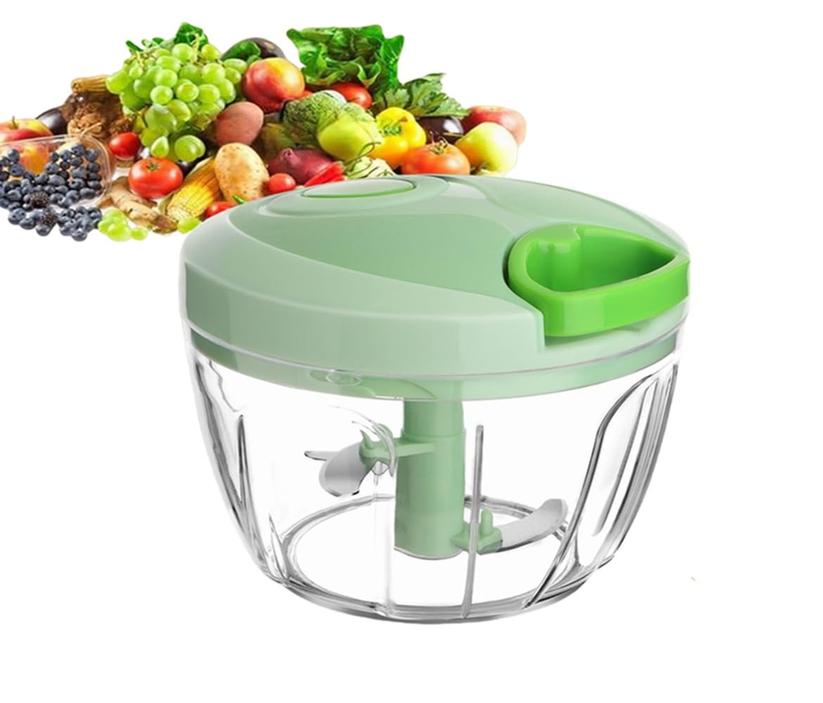 Vegetable Chopper Manual Food Chopper with Container, Hand Pull String Veggie... gallery