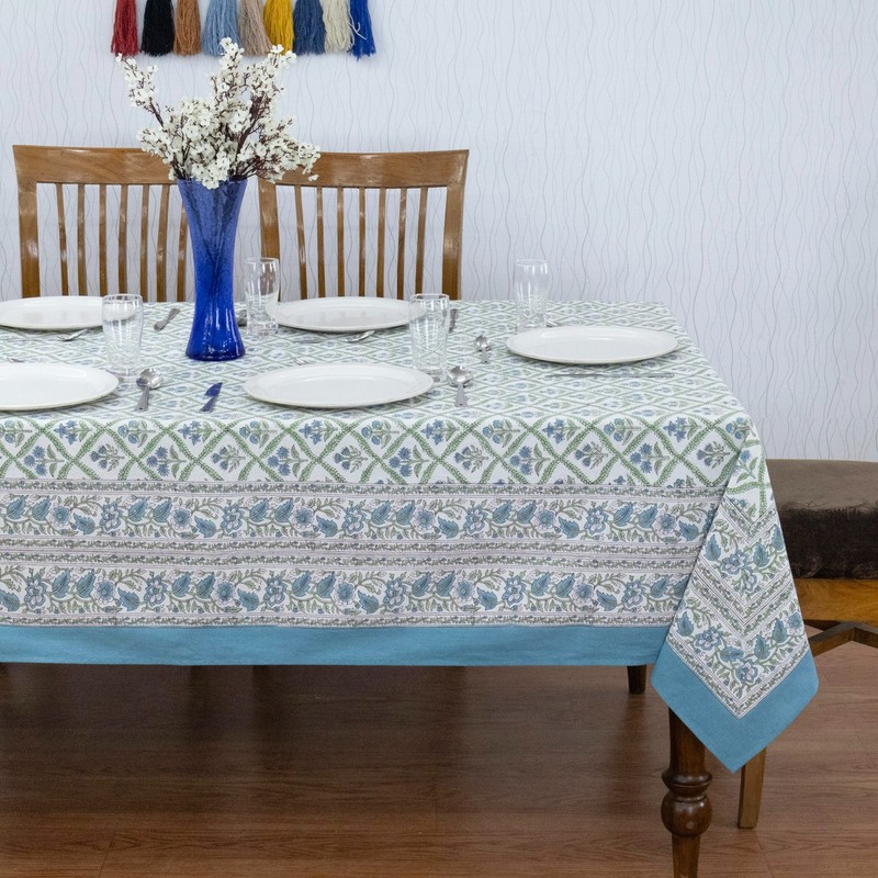 Hand Block Printed Tablecloth Wedding Table Cover Gift for Her, Christmas Gifts gallery