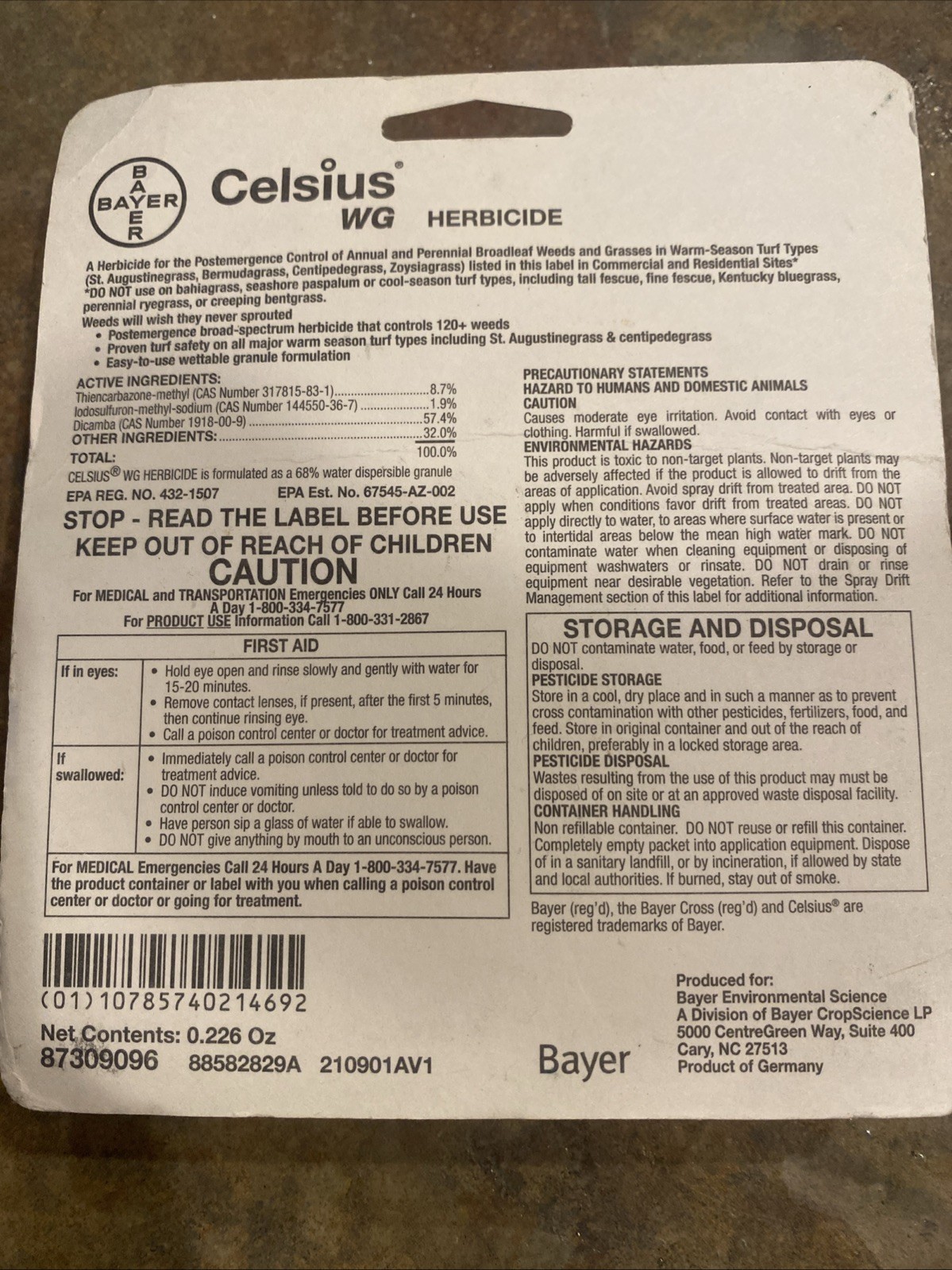 Celsius Herbicide - Single dose 0.226 oz Easy Mix Packet - Post Emergent gallery
