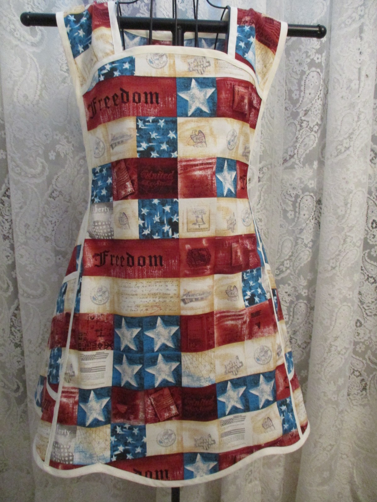 PATRIOTIC HANDMADE PLUS SIZE BIB APRON gallery