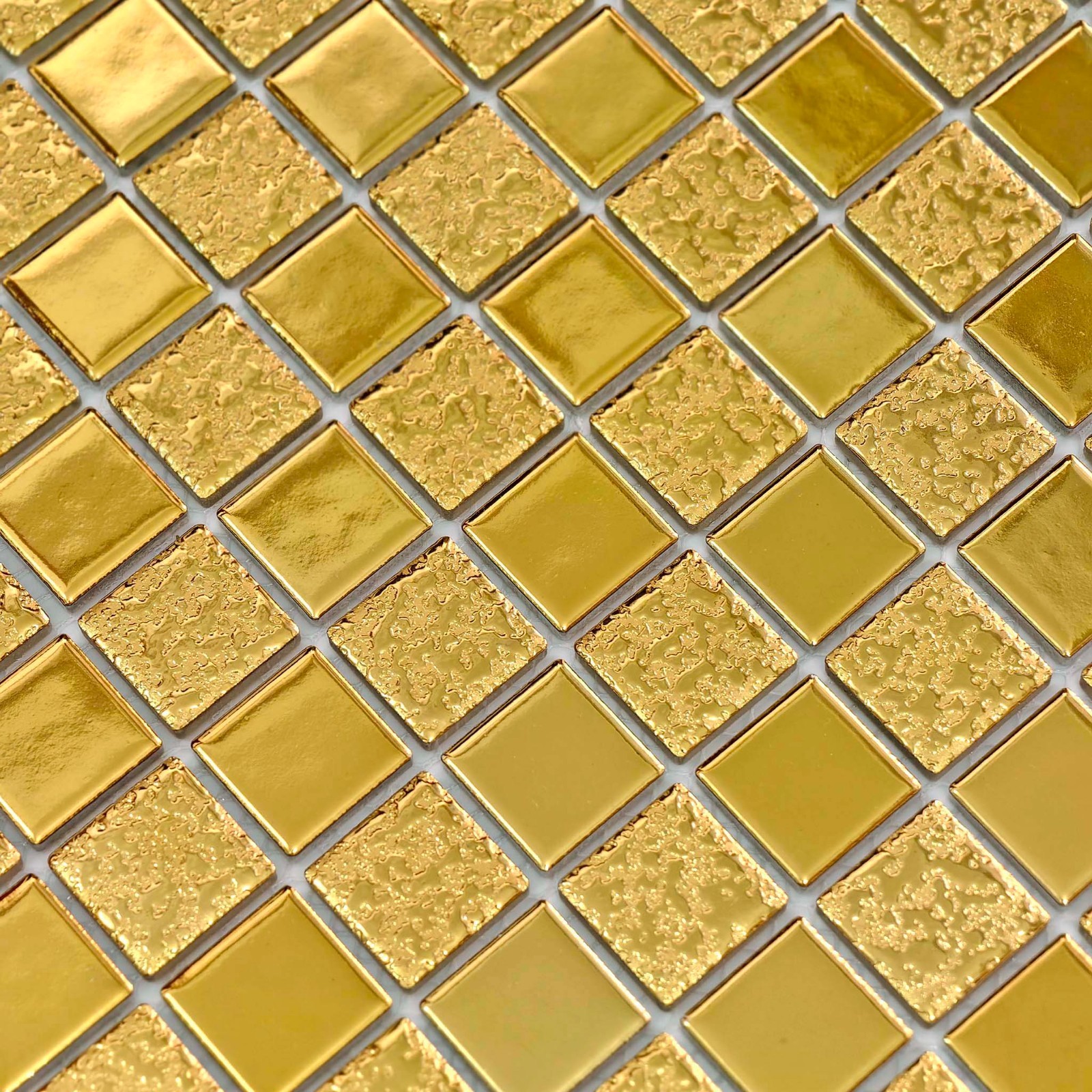 Gold Ceramic Mosaic Tile Square Glossy Textured Wall Backsplash Bathroom Kitchen gallery