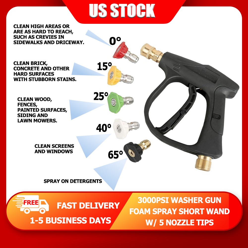 Manual Pressure Washer 5 Spray Patterns 20.7MPa Home/Garage Use