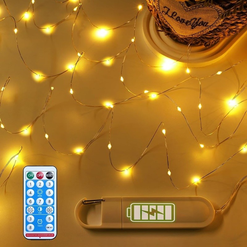 Rechargeable Fairy Lights W/ Remote Control Waterproof Timer Indoor Outdoor Use gallery