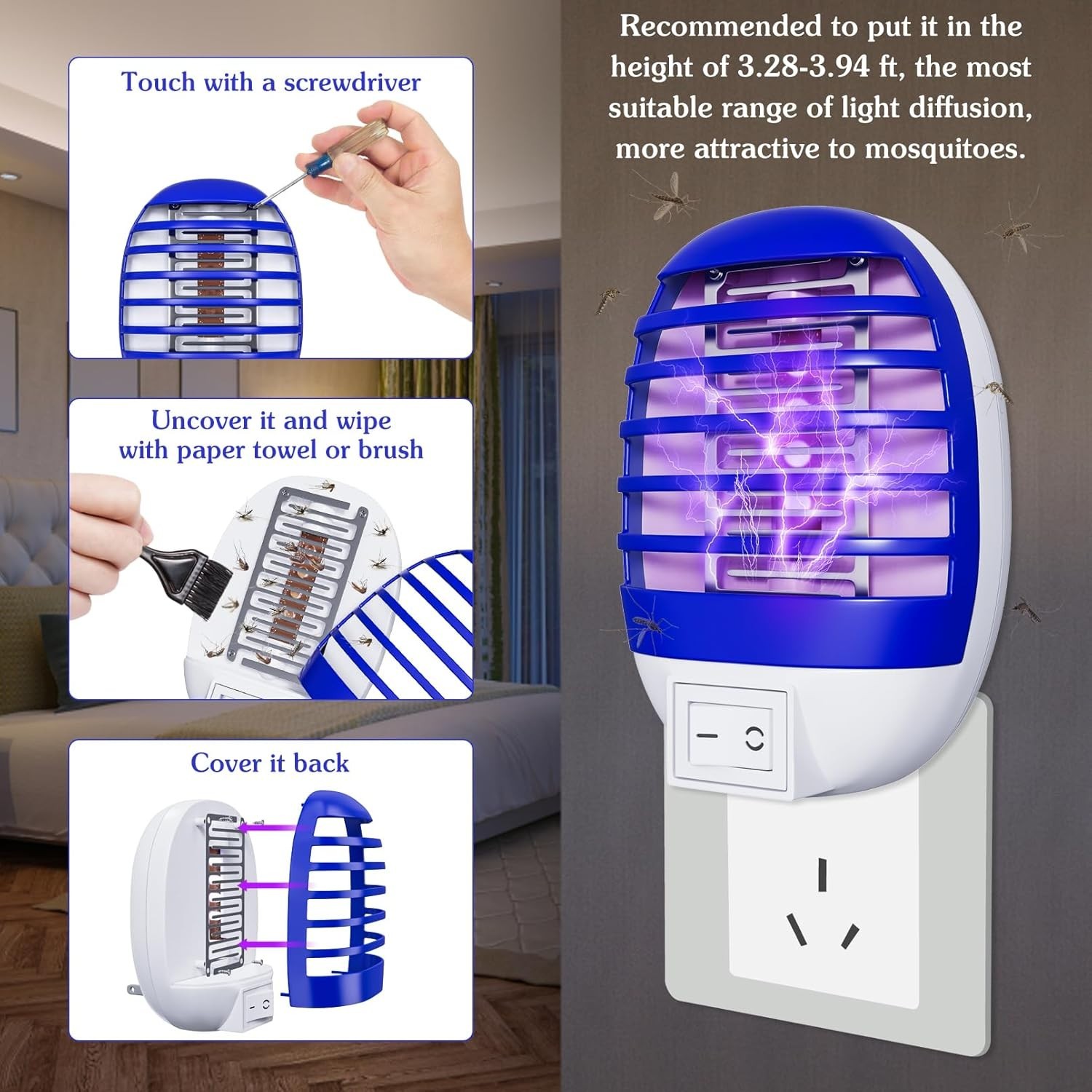 1-4 Electric Plug in Mosquito killer Zapper Lamp Indoor Fly Bug insect LED Trap gallery
