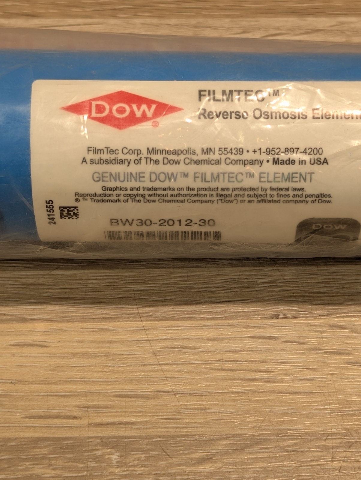 Dow FilmTec BW30-2012-30 Reverse Osmosis RO Membrane 2" x 12" NEW gallery