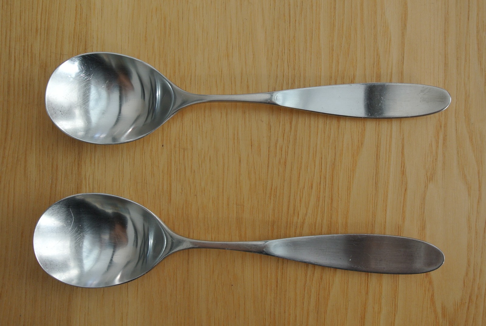 2 X Lauffer Magnum Stainless Soup Spoons, Pattern 4, Japan, 7 3/8 Inches gallery