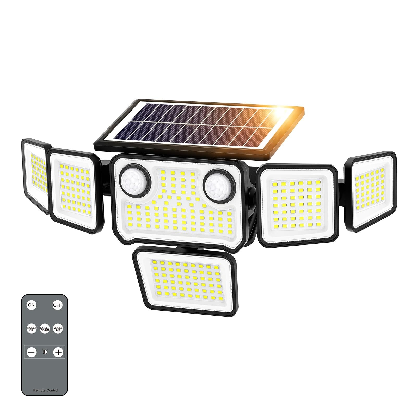 6000LM Solar Flood Light 6-Head 310 LED Dual Motion Sensor with Remote IP65 New gallery