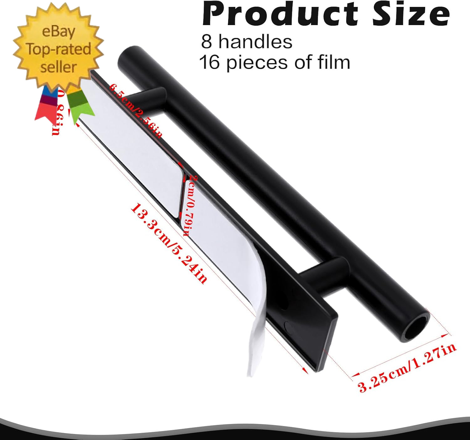 8 Pack Adhesive Cabinet Handles Pulls, Self Stick Door Handles ABS Plastic Pulls gallery