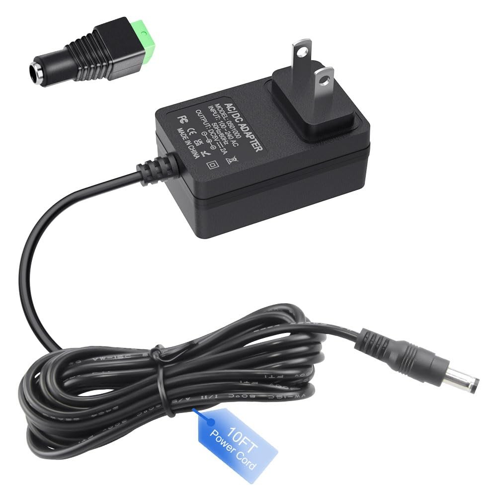 5V 2A Power Supply 5Volt 2Amp AC Adapter 100-240V DC Cord 10FT gallery