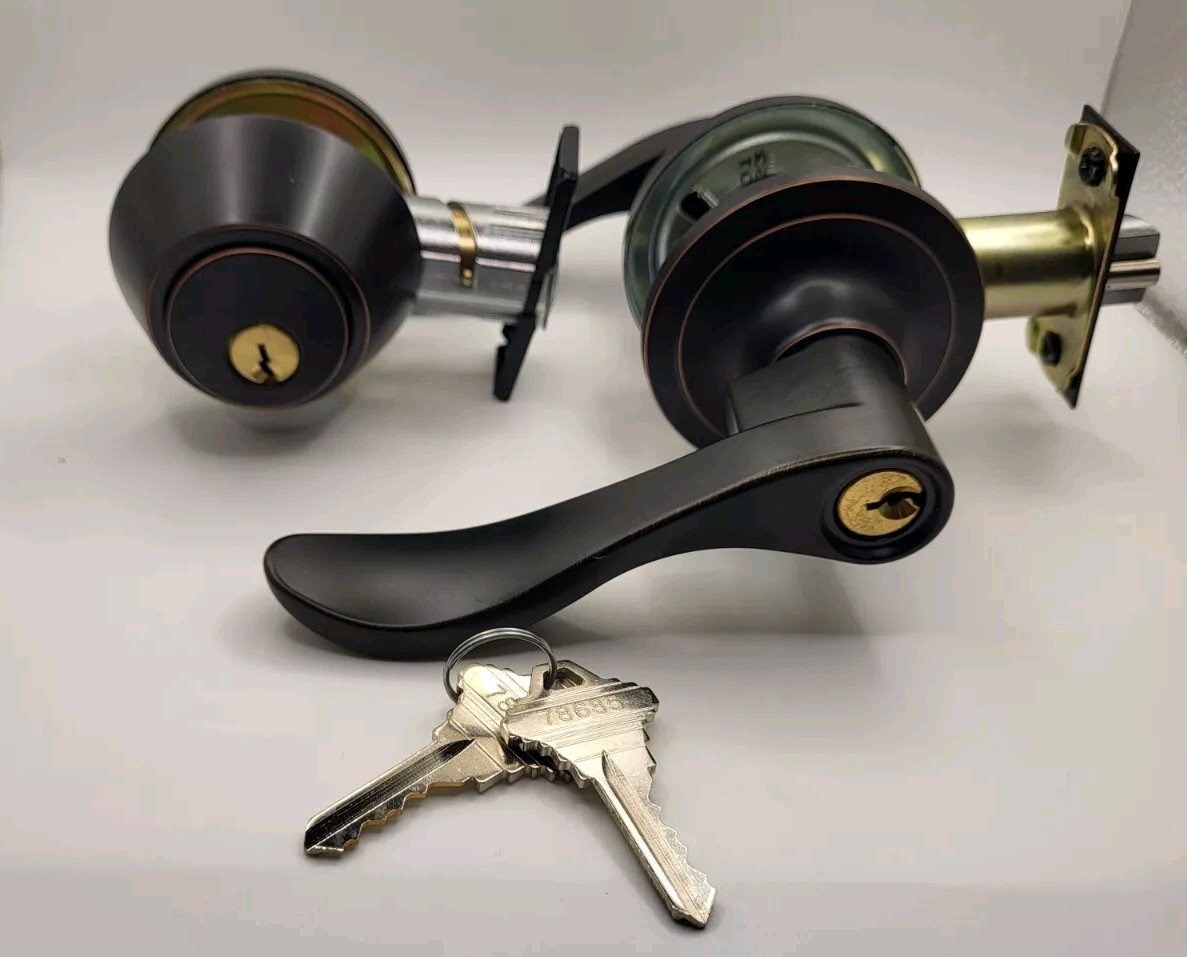 New LSDA Grade 3 Entry Lever And SC DB Combo Set Locks In Oil Rubbed Bronze gallery