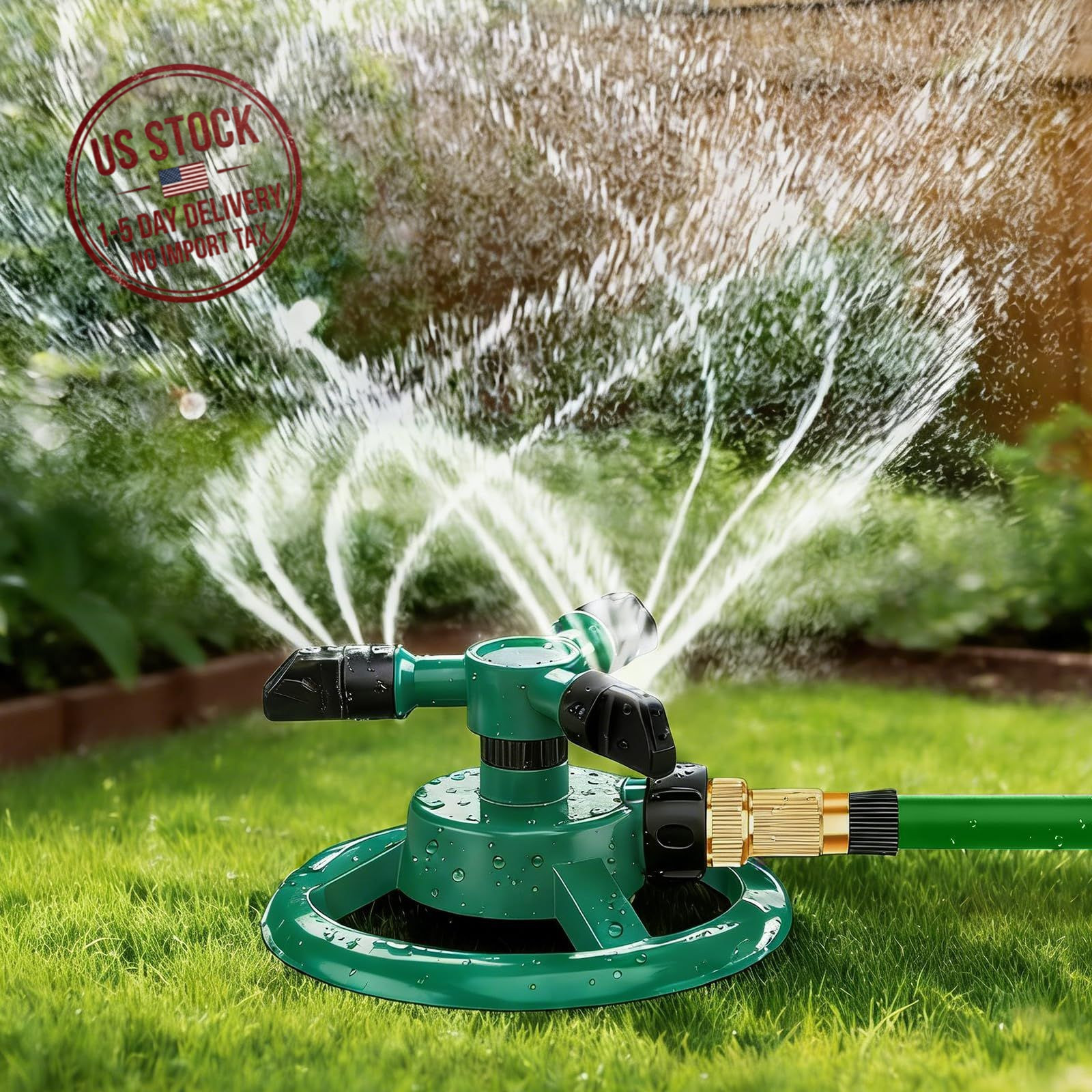 Lawn Sprinkler Automatic 360 Rotating Yard Grass Water Sprinkler for Garden Kid gallery