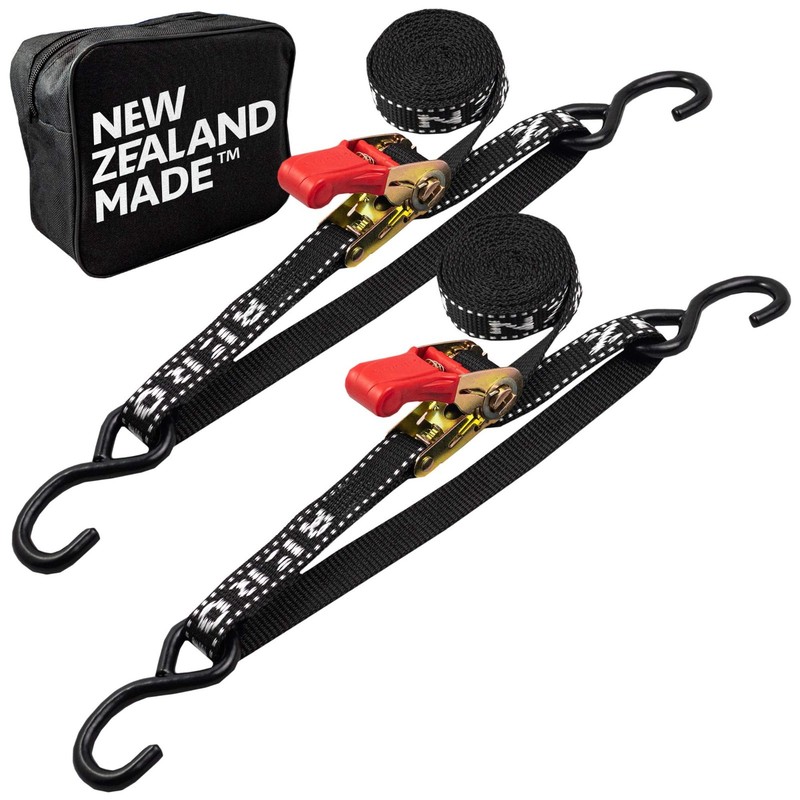 Heavy Duty Boat Tie Down Straps 2 Pack - 2400lbs Break Strength, 1" x 4' Ratchet gallery
