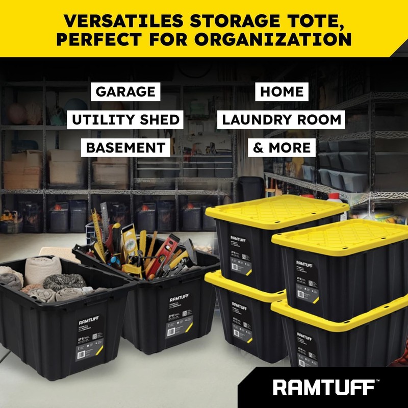 Ramtuff 6 Pack Stackable Storage Container and ORGANIZE-IT! 4 Pack Tote Dividers gallery