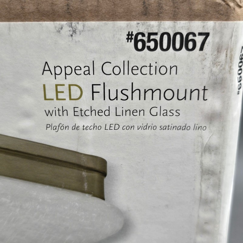Progress Lighting Appeal LED Flushmount Brushed Nickel Etched Linen Glass 9" gallery