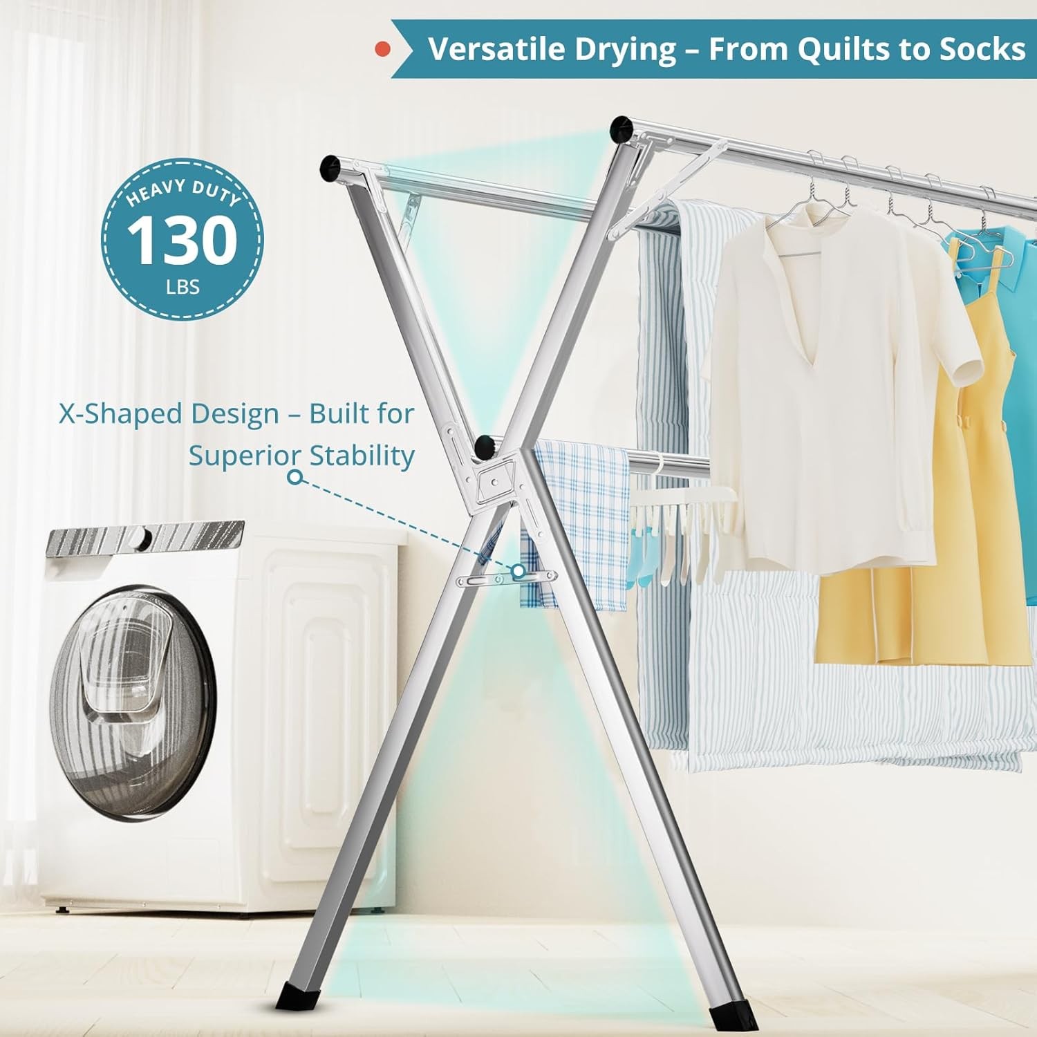79 Inch Drying Rack, Indoor/Outdoor Collapsible Drying Racks gallery