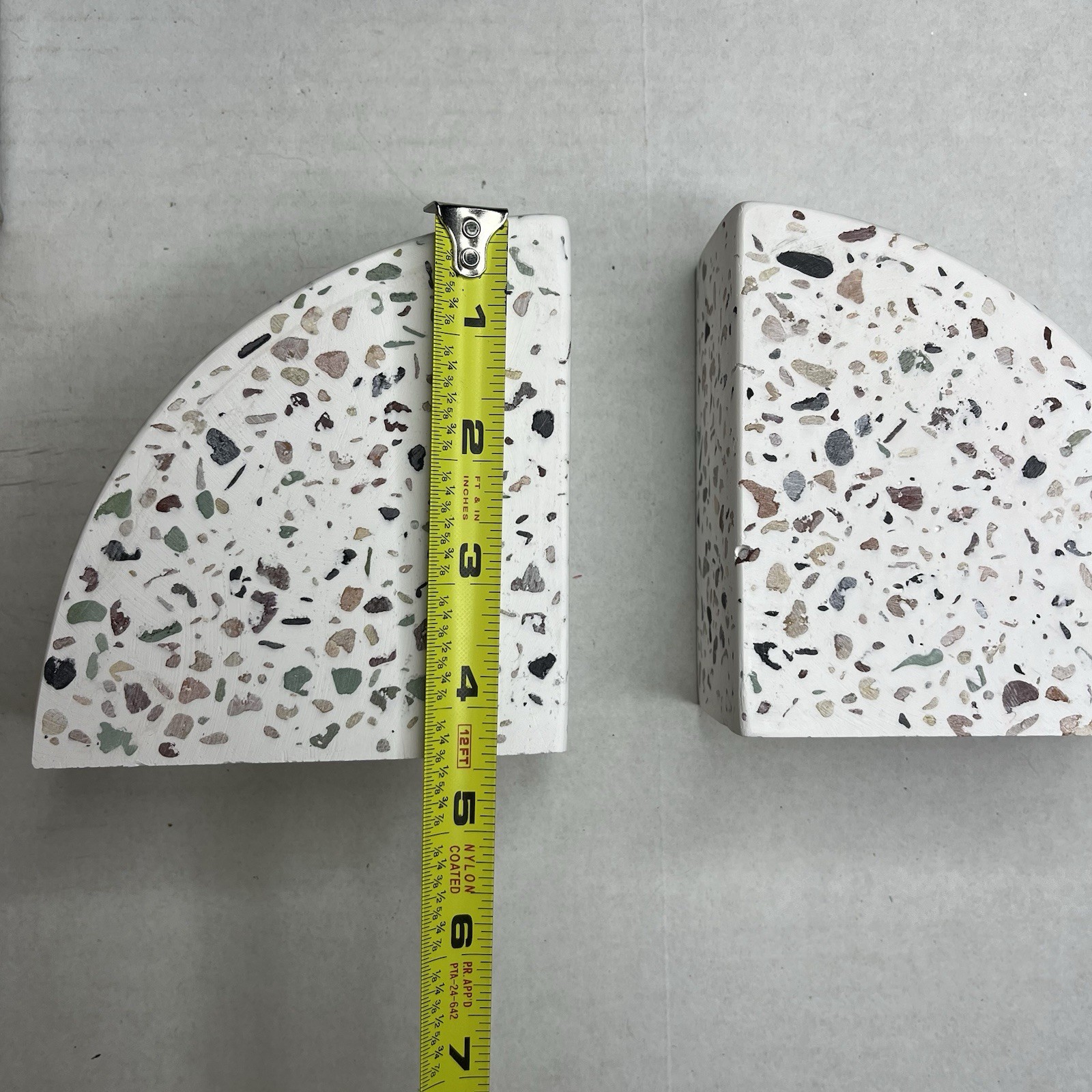 Terrazzo Cement Arched Bookends Table Accent Decor NIB gallery