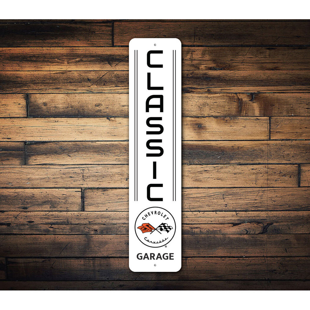 Classic Garage Chevy Corvette Metal Sign Chevrolet Automotive Car Man Cave Sport gallery
