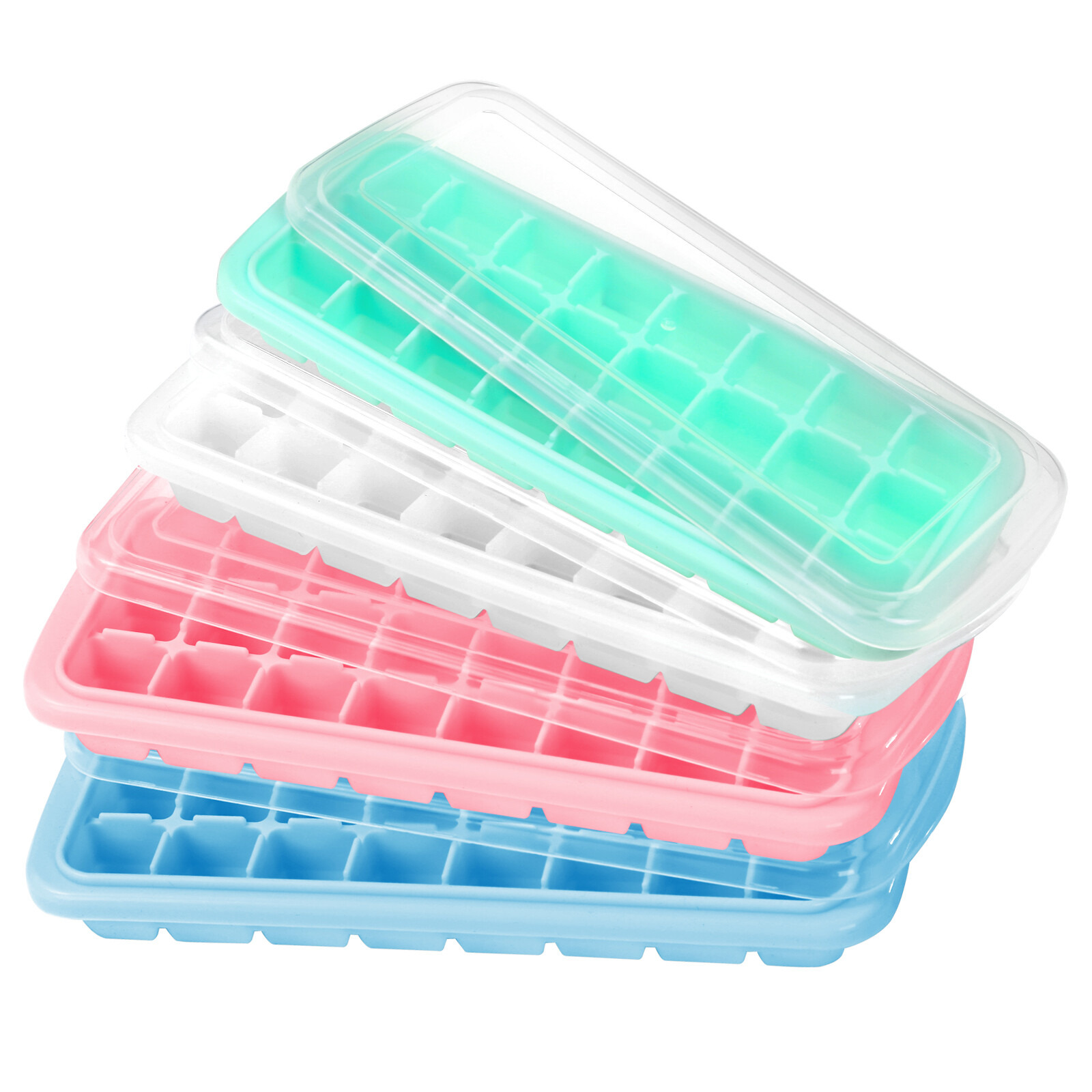 HUMBEE, Soft Silicone Ice cube Tray with PP Lid, BPA free 24 or 36 Cubes gallery