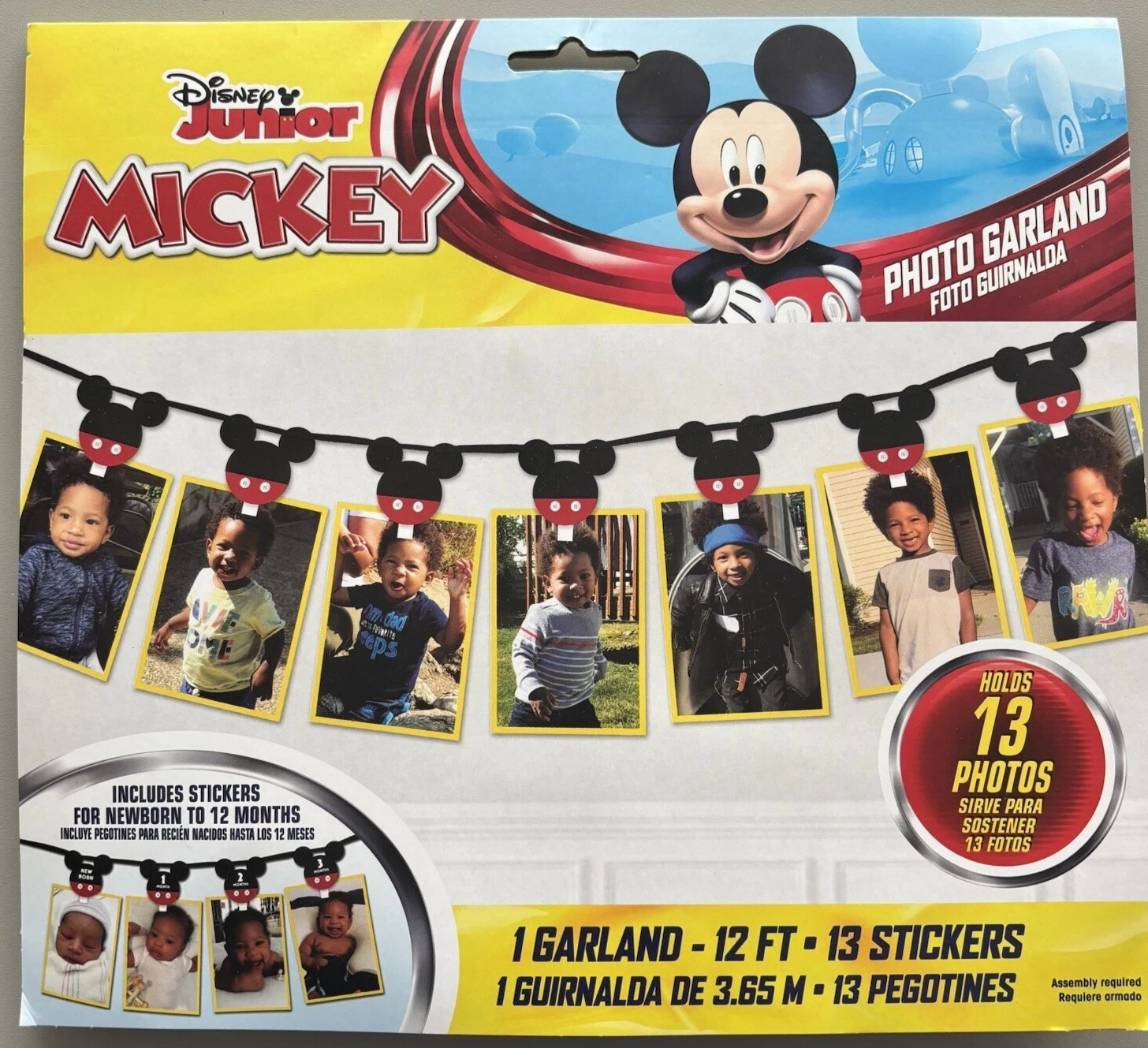 Disney Junior 12’ Mickey Mouse Photo Party Garland Holds 13 Photos Black & Red gallery