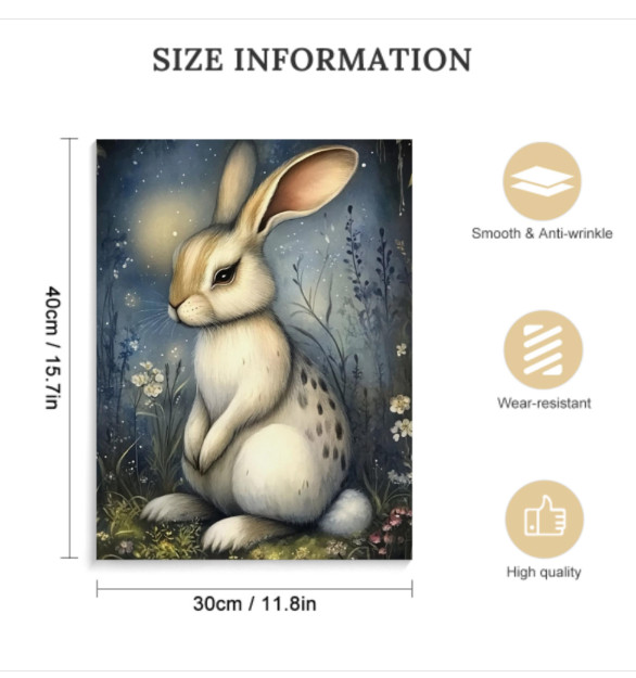 Rabbit Winter Season Scene Animal Print Wall Art Home Decor Various Sizes NEW gallery