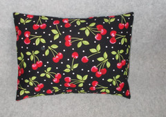 Handmade Black Polka Dot Cherries Small 9×12 Travel Decorative Pillowcase Cover