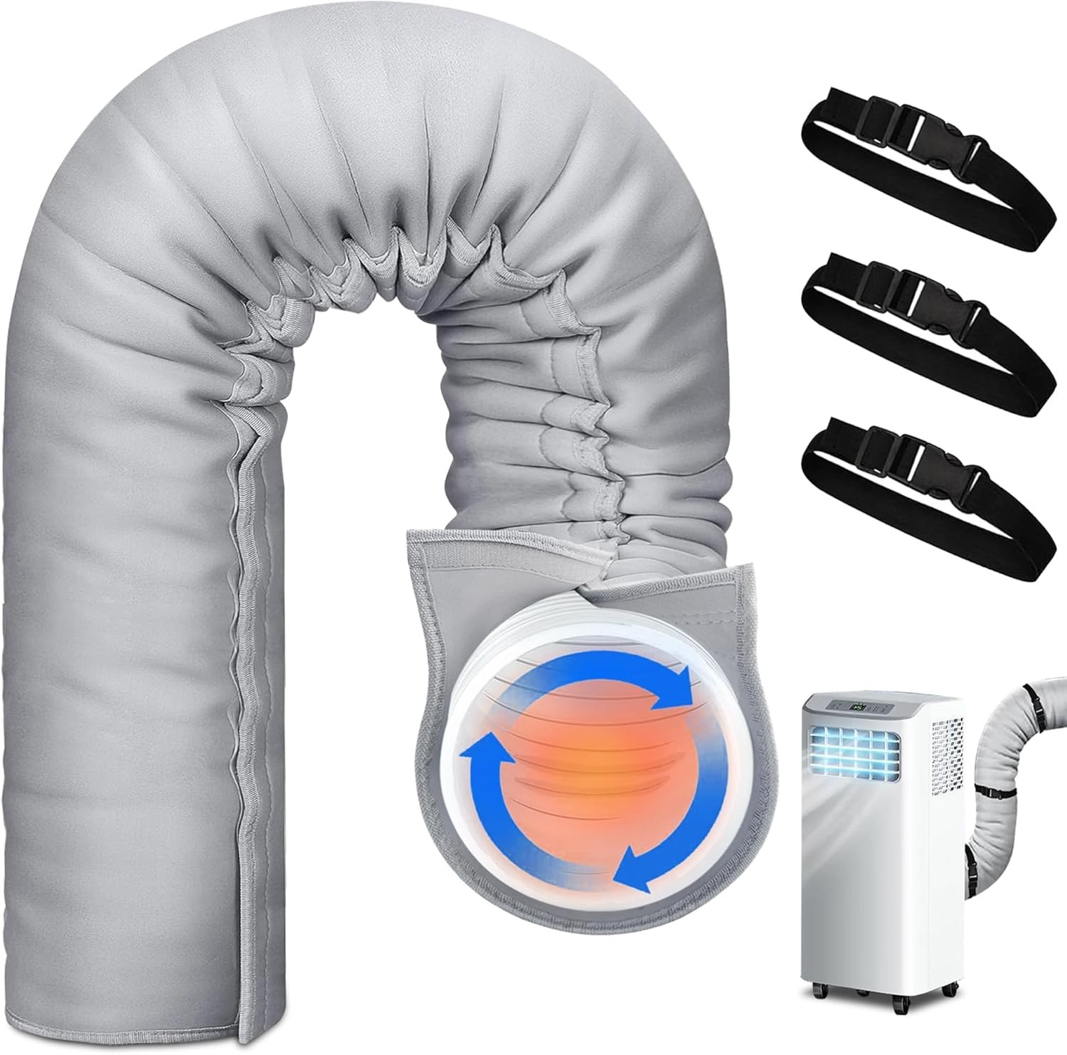 Air Conditioner Hose Cover Wrap, Portable AC Hose Insulation Sleeve Fits for 5" gallery