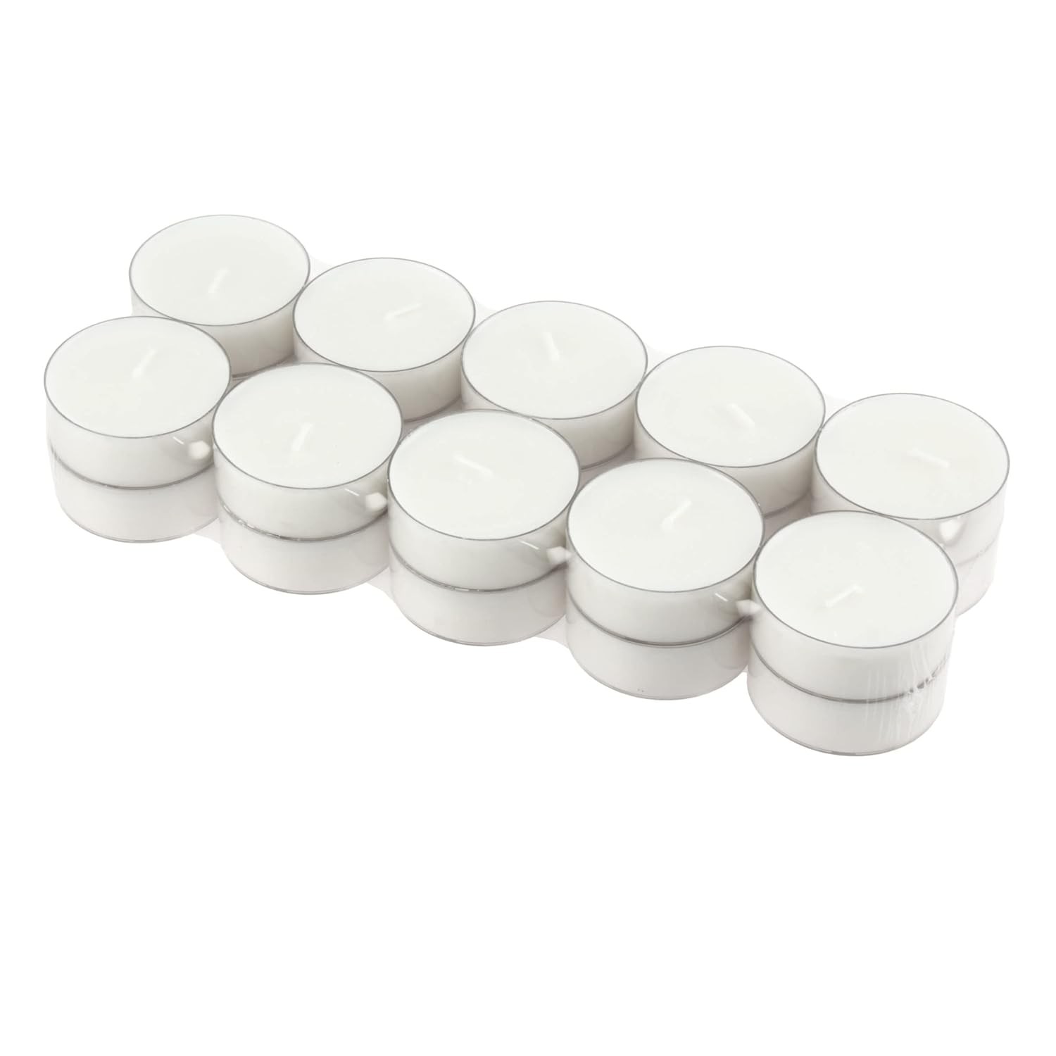 Stonebriar 20 Count Unscented Mega Oversized Clear Cup White Tea Light Candles w gallery