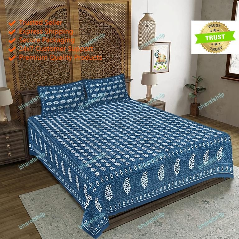 Mandala Cotton Double Bedsheet With 2 Pillow Cover Buti Design gallery