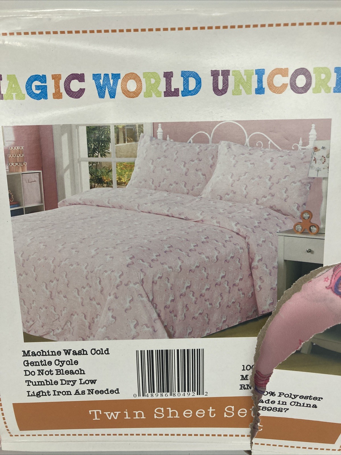Magic World Unicorn Twin Sheet Set -Pink 3 Piece New Sheets gallery