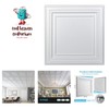 Lightweight White PVC Ceiling Tiles 12-Pack, Easy Glue-Down Installation gallery