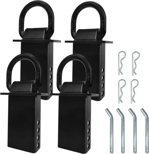 4PK Heavy Duty Utility Trailer D-Ring Tie Downs – 18,000 lbs Stake Pocket Anchor gallery