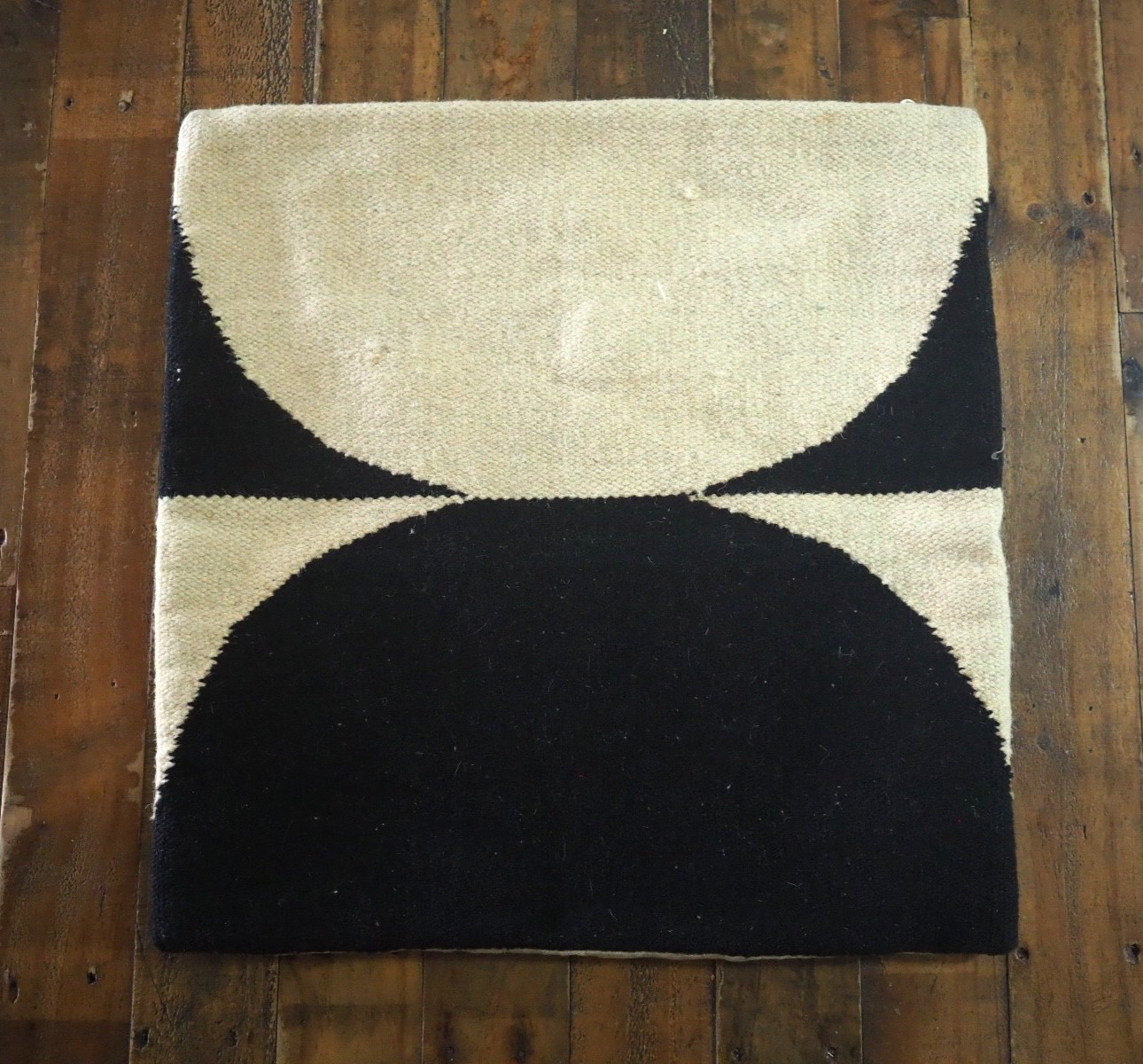 CB2 Wool Inverse Black and White Decorative Pillowcase Set of 2 gallery