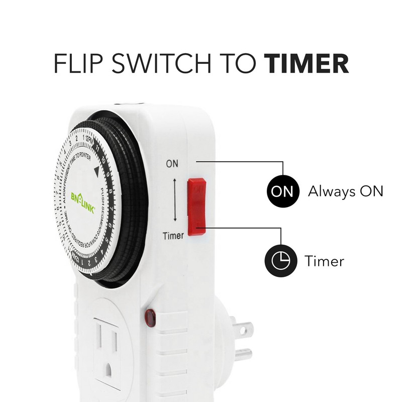 BN-LINK 2 Pack 15min to 24 Hour Programmable Plug-in Mechanical Timer Heavy Duty gallery