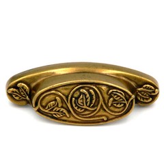 Lancaster Hand Polished Brass 3″cc Hickory Touch of Spring P7308-LP Cup Pull