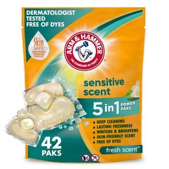 Arm & Hammer Sensitive Fresh Scent 5-IN-1 Power Paks, 42 42 Count (Pack of 1)